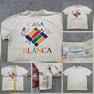 Casablanca Tennis Club T Shirt Mens XL White Casa Blanca Tennis Graphic Tee